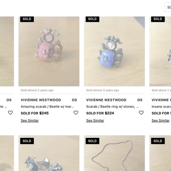 Vivienne Westwood Scarab / Beetle Ring w/ Swarovski crystals and stones - Picture 8 of 8